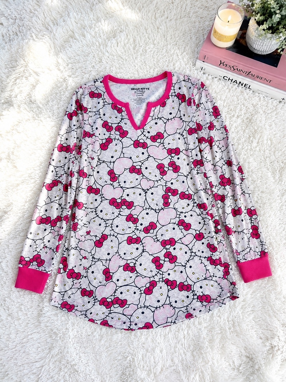 Sanrio | Intimates & Sleepwear | Hello Kitty Pink White Sleep Dressgown ...